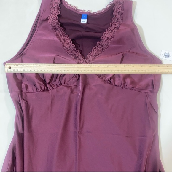 Old Navy Burgundy Lace Trim Slip Dress Nightgown Size Large - Picture 6 of 13